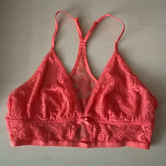 NWOT Aerie bohemian lace red orange racerback bralette / crop top - Picture 2 of 7
